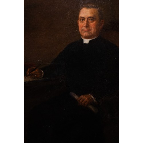 57 - A Spanish School Portrait of a Cleric with the Arms of the Knights of Malta, Oil on Canvas, 19th Cen... 
