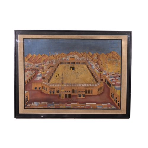 15 - An Islamic Pilgrimage Painting of the Masjid al-Haram in Mecca, 19th Century.

A richly detailed pai... 