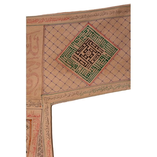24 - An Ottoman Talismanic Shirt with Quranic Calligraphy and Geometric Magic Squares, 19th-20th Century.... 