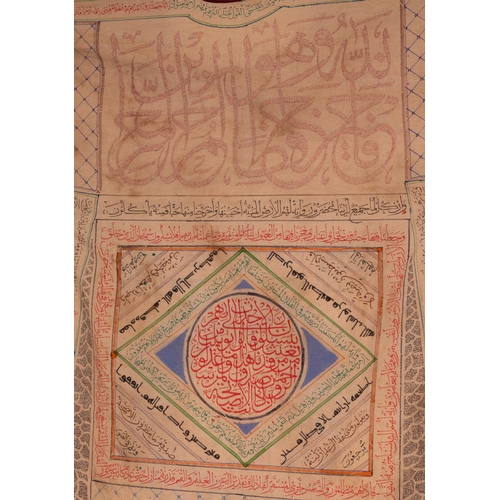 24 - An Ottoman Talismanic Shirt with Quranic Calligraphy and Geometric Magic Squares, 19th-20th Century.... 