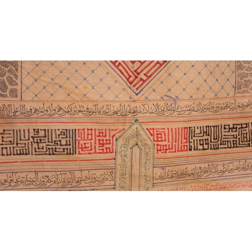 24 - An Ottoman Talismanic Shirt with Quranic Calligraphy and Geometric Magic Squares, 19th-20th Century.... 