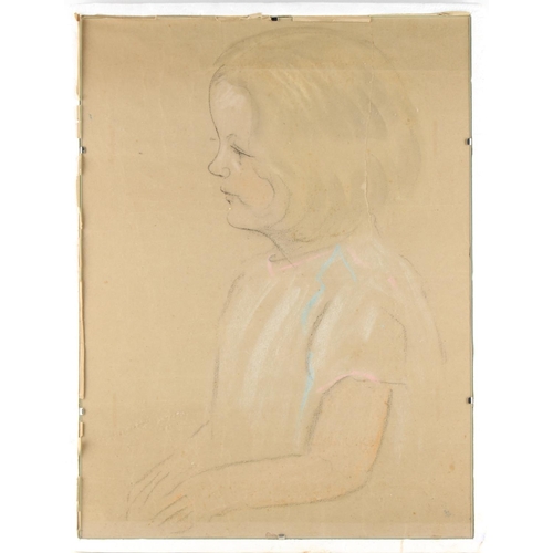 108 - Property of a deceased estate - a pastel sketch of a girl, glazed (see illustration).