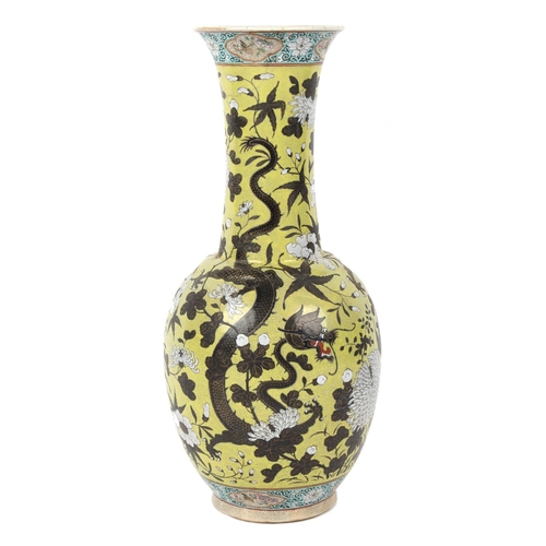 217 - Property of a lady - a late 19th / early 20th century Chinese crackle glazed bottle vase with flared... 