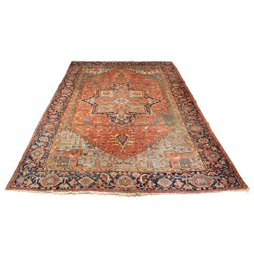 56 - Property of a deceased estate - an antique Persian Heriz carpet, late 19th / early 20th century, wit... 