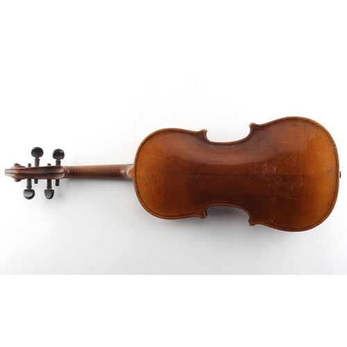 3 - Property of a deceased estate - a late 19th century German violin, old paper label inscribed 'Antoni... 