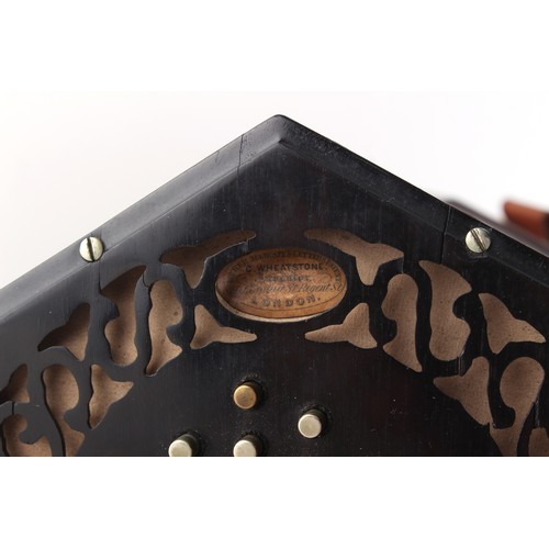 2 - Property of a gentleman - a Wheatstone 48-button concertina, minor losses to fretwork, working order... 