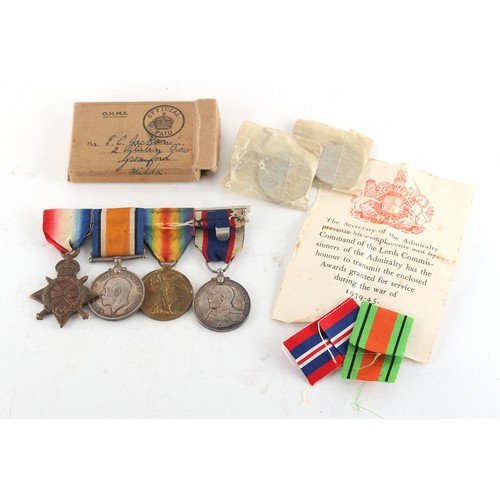 70 - Property of a deceased estate - the First World War group of four military medals awarded to J. 1002... 