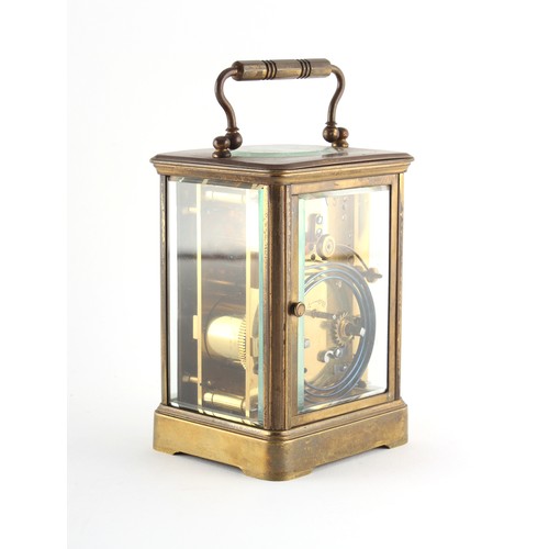 30 - Property of a deceased estate - a 19th century brass corniche cased carriage clock, striking on a co... 