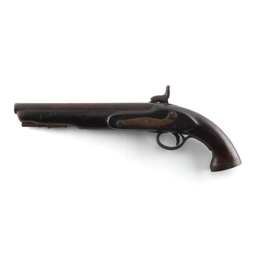 73 - Property of a deceased estate - an early / mid 19th century percussion cap pistol, the lock stamped ... 