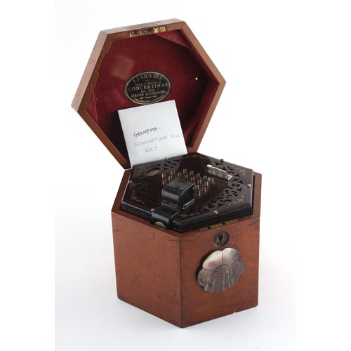 1 - Property of a lady - a Victorian Wheatstone 48-button concertina, in fitted case.   Footnote - this ... 