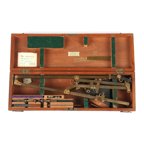 13 - Property of a deceased estate - a lacquered brass pantograph by Stanley, London, with accessories in... 