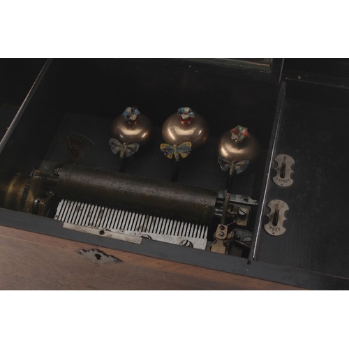 6 - Property of a gentleman - a late 19th century walnut ebonised & kingwood banded cylinder musical box... 