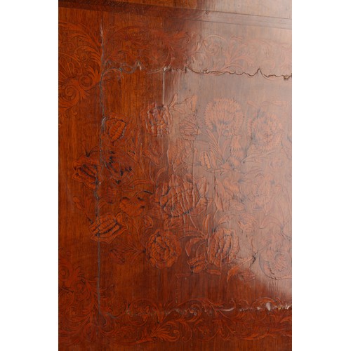 148 - Property of a deceased estate - a walnut & floral marquetry inlaid two part cabinet on stand, parts ... 