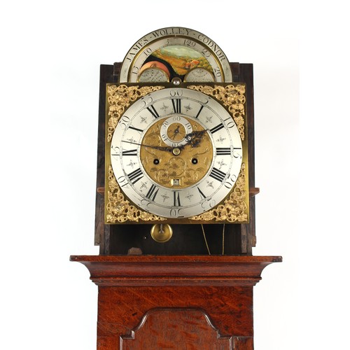 33 - Property of a deceased estate - a George III oak 8-day striking longcase clock, the arched engraved ... 