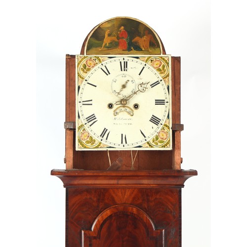 34 - Property of a lady - a George III mahogany 8-day striking longcase clock, the arched painted dial wi... 