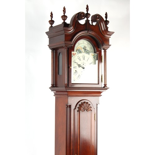 25 - Property of a deceased estate - a modern American mahogany longcase clock by Sligh, Holland, Michiga... 