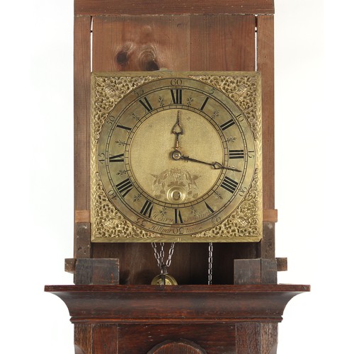 36 - Property of a gentleman - a George III oak 30-hour striking longcase clock, the square brass dial wi... 