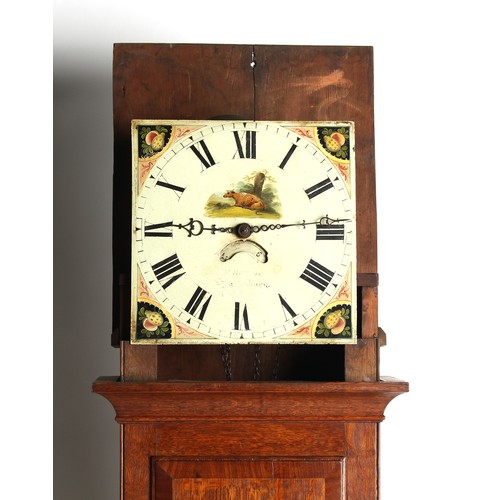 31 - Property of a gentleman - a 19th century oak & mahogany 30-hour striking longcase clock, the square ... 