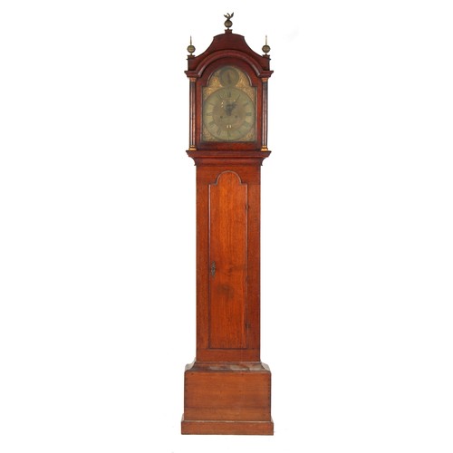 49 - Property of a lady - an 18th century George III oak longcase clock, circa 1770, the arched brass dia... 