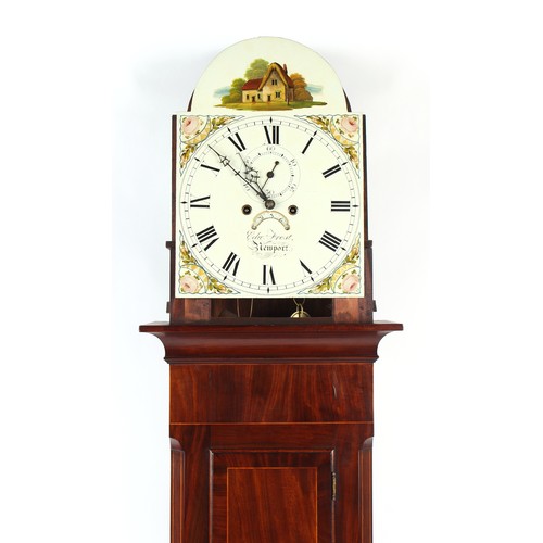 39 - Property of a gentleman - a George III mahogany 8-day striking longcase clock, the arched painted di... 