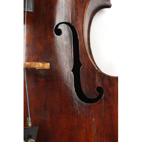 4A - Property of a deceased estate - a cello, probably late 19th century German, with bow, the bow stampe... 