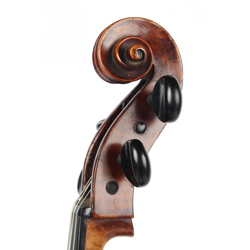 4A - Property of a deceased estate - a cello, probably late 19th century German, with bow, the bow stampe... 