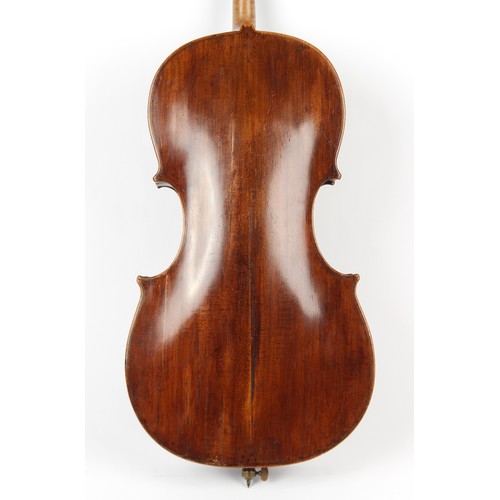 4A - Property of a deceased estate - a cello, probably late 19th century German, with bow, the bow stampe... 