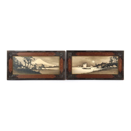 222 - Property of a gentleman - Japanese school, late 19th / early 20th century - MOUNT FUJI and A LAKE SC... 