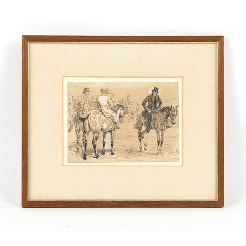 287 - Property of a deceased estate - Alfred Chantry Corbould (1852-1920) - GENTLEMEN ON HORSEBACK - ink &... 