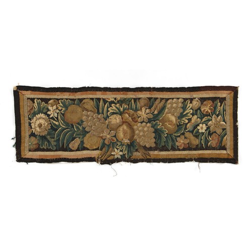 323 - Property of a lady - an 18th century verdure tapestry panel, approximately 38.2 by 13.4ins. (97 by 3... 