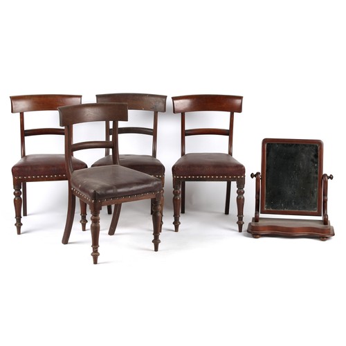 464 - Property of a deceased estate - a set of four Victorian mahogany bar-back dining chairs; together wi... 