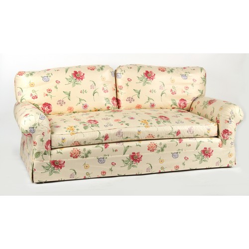 490 - Property of a gentleman - a good quality Kingcome sofa with floral upholstery, 80.5ins. (204.5cms.) ... 