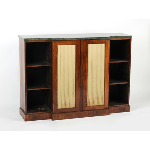 391 - Property of a gentleman - an early 19th century Regency period rosewood breakfront dwarf side cabine... 