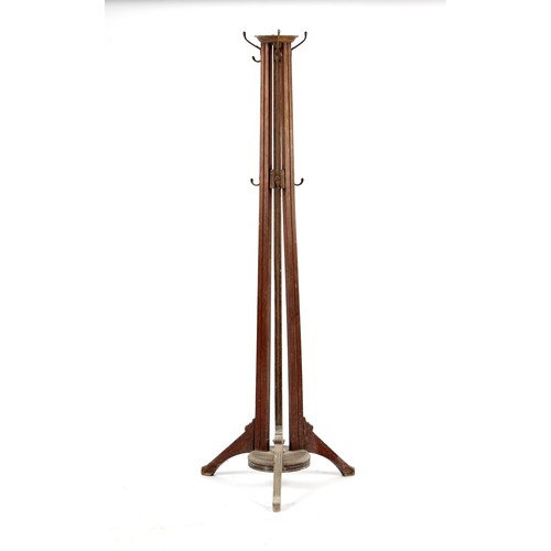 470 - Property of a deceased estate - a late Victorian walnut hat & coat stand, with weighted base.