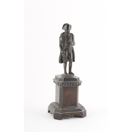 271 - Property of a lady - a 19th century patinated bronze figure of Napoleon, 5.9ns. (15cms.) high.