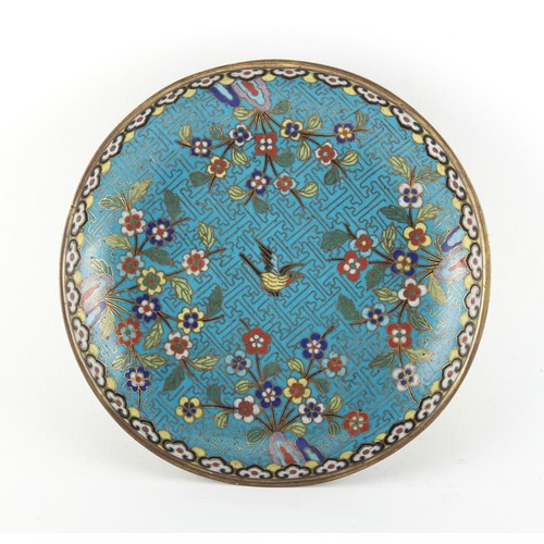 82 - Property of a lady - a Chinese cloisonne circular shallow dish, Qianlong / Jiaqing period (1736-1820... 