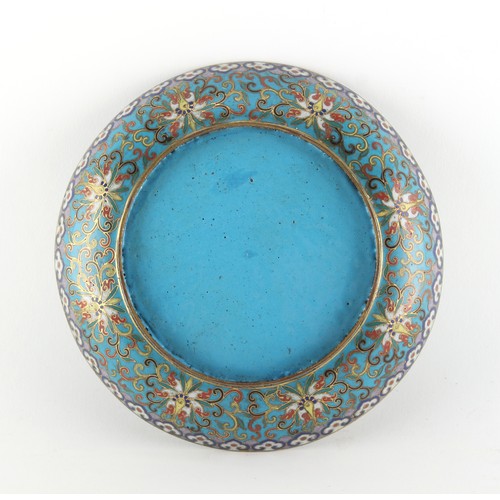 82 - Property of a lady - a Chinese cloisonne circular shallow dish, Qianlong / Jiaqing period (1736-1820... 