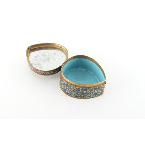 201 - Property of a gentleman - a rare Chinese cloisonne peach shaped box, Qianlong period (1736-1795), th... 