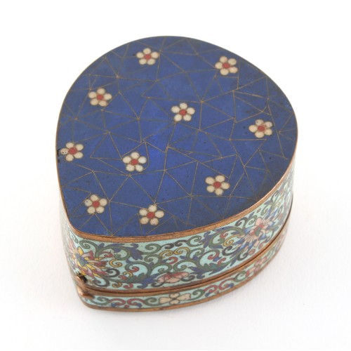 201 - Property of a gentleman - a rare Chinese cloisonne peach shaped box, Qianlong period (1736-1795), th... 