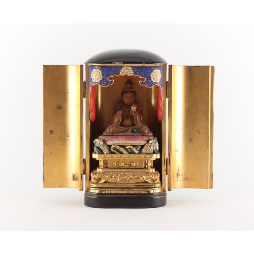 246 - Property of a lady - a Japanese lacquer portable shrine, zushi, Meiji period (1868-1912), the doors ... 