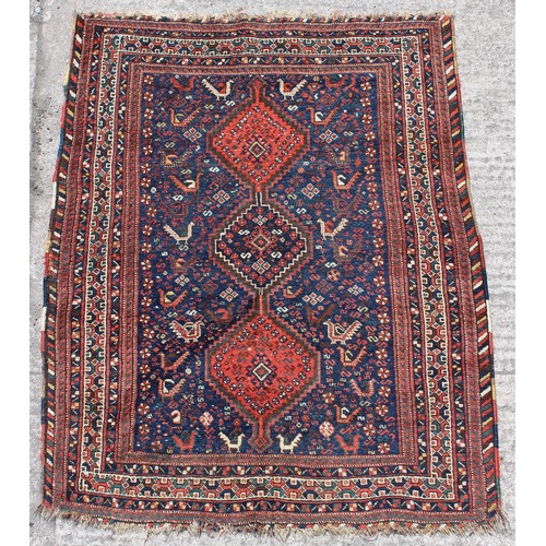 380 - Property of a lady - a Persian Afshar rug, first half 20th century, 62 by 51ins. (157 by 130cms.).