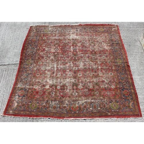 383 - Property of a lady - a late 19th century Ziegler Mahal carpet, worn, 118 by 114ins. (300 by 290cms.)... 