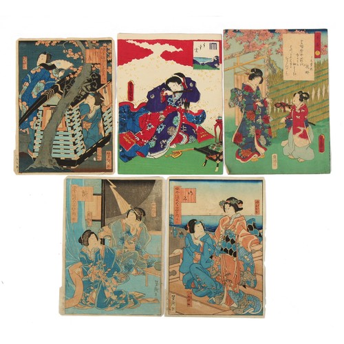 252 - A collection of Japanese woodblock prints - Toyokuni III Utagawa (1786-1864) and Yoshitaki Utagawa (... 