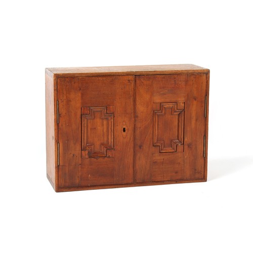 449 - Property of a deceased estate - a late 19th century chestnut panelled two-door wall cabinet, 25.5ins... 