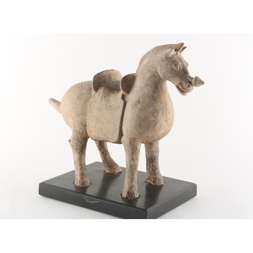 62 - Property of a gentleman - a Chinese pottery model of a horse, Han Dynasty (206 BC - AD 220) or later... 