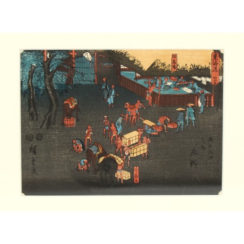 237 - A group of four Japanese woodblock prints, mid 19th century - early 20th century, including Hiroshig... 