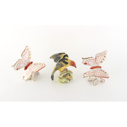 459 - Property of a deceased estate - a pair of Karl Ens models of butterflies; together with a Royal Worc... 