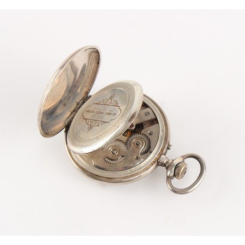13 - The Henry & Tricia Byrom Collection - a Swiss silver cased open faced pocket watch, keyless wind, 48... 