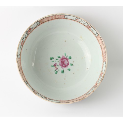 156 - Property of a gentleman - three Chinese famille rose porcelain items, all 18th century, hairlines & ... 