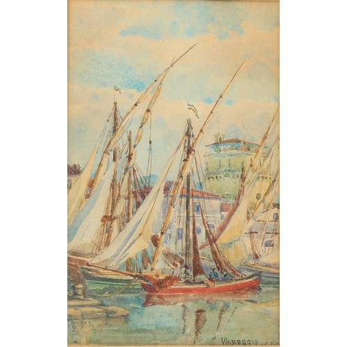 82 - Property of a deceased estate - English school, early 20th century - FISHING BOATS IN THE HARBOUR, V... 